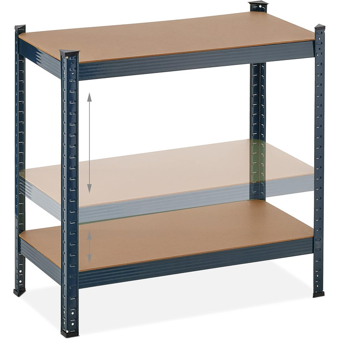 Міцний стелаж Relaxdays, 4 полиці, ВШХ 156x80x40 см, вантажопідйомність 280 кг, металевий, полиця для зберігання в підвалі та гаражі, антрацит