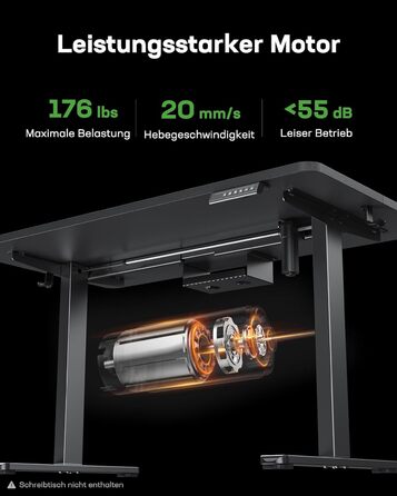 Каркас столу Marsail з регульованою висотою, електричні ніжки столу з потужним двигуном, максимальне навантаження 176 фунтів, для різних робочих столів, регульовані ніжки столу, лише каркас