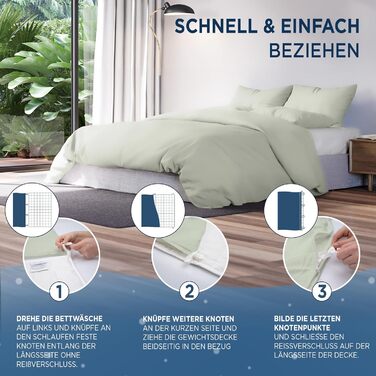 Обтяжена ковдра 135x200 - Бавовняний сатин - Oeko-Tex Виготовлено в зеленому кольорі - Небесно м&39який сон з ідеально підігнаною ковдрою для наших обтяжених ковдр - Зелена 135 x 200 см