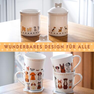 Керамічна банка для зберігання Spotted Dog Gift Company, керамічна банка з кришкою, контейнер для зберігання, банка з мотивом собаки, декор для кухні з собакою, кухонний аксесуар та подарунок для власників собак