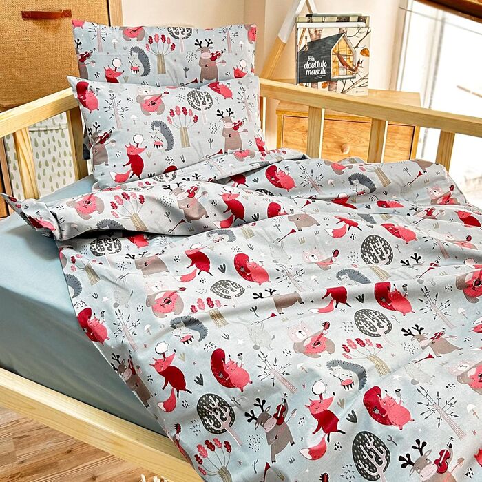 Комплекти постільної білизни mundolindo для хлопчиків та дівчаток, 100 бавовна, милий підодіяльник, лісові тварини, мила постільна