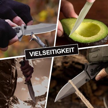 Кишеньковий складаний ніж Rolgno, портативний ніж з нержавіючої сталі, нековзний EDC одноручний ніж для виживання з замком лайнера