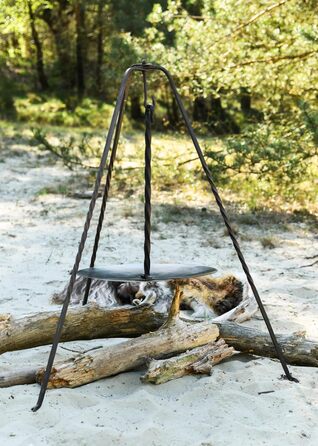 Битва-Купець - Сталева сковорода для триноги Сковорода для смаження, гриль, поворотний гриль