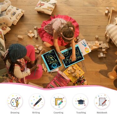 РК-планшет для письма для дітей, планшет для малювання Magic Tablet Дитячі іграшки від 2-12 років Хлопчик-Дівчинка, стирається планшет для малювання для дітей, різдвяні подарунки планшет для малювання електронні подарунки для дітей 15 синій