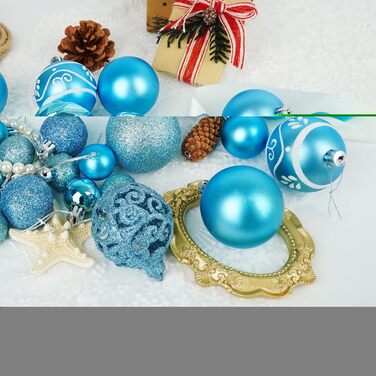 Набір різдвяних прикрас для ялинк 100 шт бірюзові Ywlake