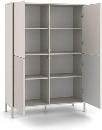 Сучасна шафа CDF KAMARO 4DK Колір Кашемір (бежевий) Шафа для документів та дрібних предметів Ідеально підходить для вітальні, спальні, дитячої кімнати та офісу Легке складання Кашемір (бежевий) 4DK