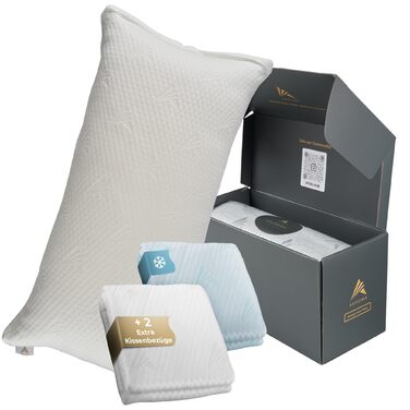 Подушка Akroma з піни з ефектом пам&39яті 4080 см - зі змінними чохлами, ергономічна, регульована по висоті, для всіх положень сну, дихаюча, гіпоалергенна, сертифікована Oeko-Tex оригінальна (40x80 см) 1.0