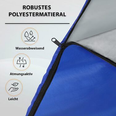 Спальний мішок Mummy, 4 сезони, 225 x 80 см -17 C, 400 г/м, невеликий розмір, ультралегкий, для подорожей, кемпінгу, трекінгу, відпочинку на природі, теплий, синій, лівий