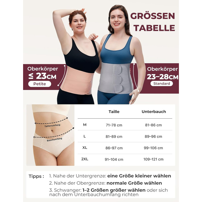 Післяпологовий пояс для живота Momcozy Ergowrap, 3D компресія та підтримка спини для відновлення після кесаревого розтину, безшовний пояс для живота для щоденного носіння та спорту, невидима коригуюча білизна після пологів (короткий, XL) XL Short-Skin Pin