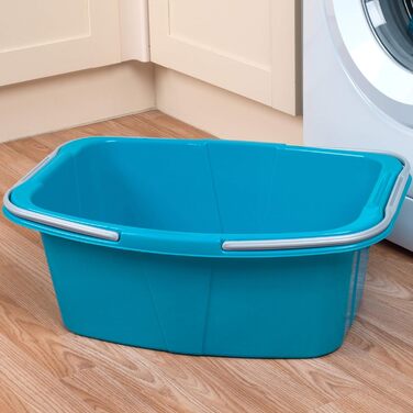 Пластикові кошики для білизни Beldray LA030450TQ - компактний контейнер/органайзер з ручками для білизни/ванної кімнати, білий/бір