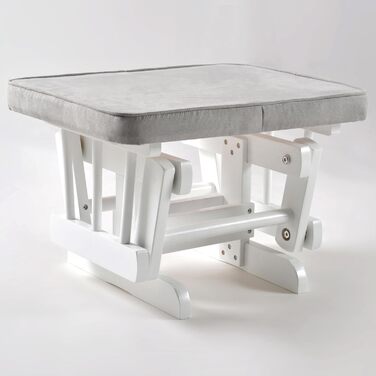 Крісло-гойдалка з підніжкою - Регульована спинка, крісло для годування та крісло для телевізора, функція крісла для годування, ідеально підходить для будь-якої вітальні, крісло з натурального дерева сіро-білого кольору, крісло для читання з функцією відки