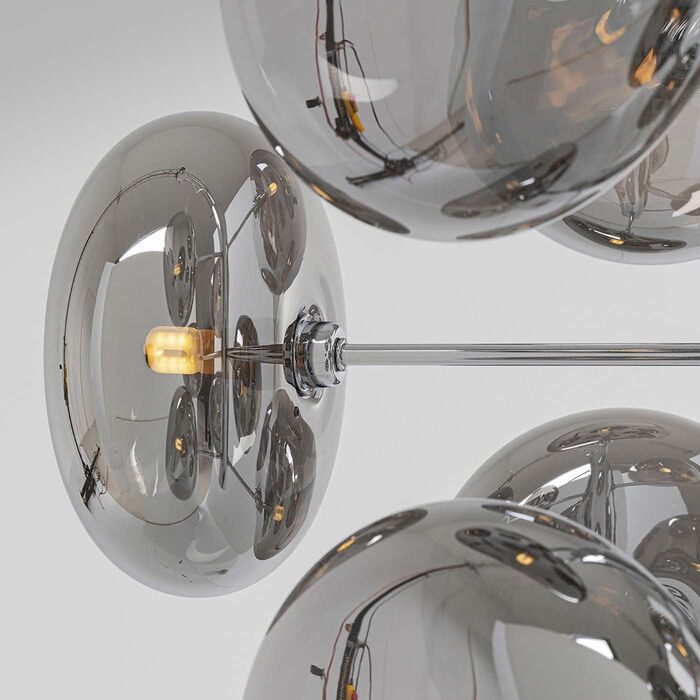 Підвісний світильник Kare Design Headlight Chrome, велика люстра для вітальні та їдальні, срібляста, 155x53x53 см (лампи не входять)