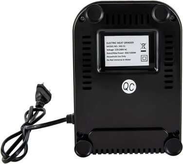 Електрична м'ясорубка Dekltus 1000 Вт з 3 перфорованими дисками з нержавіючої сталі, пробкою, набором для кеббе, фаршем, машиною д