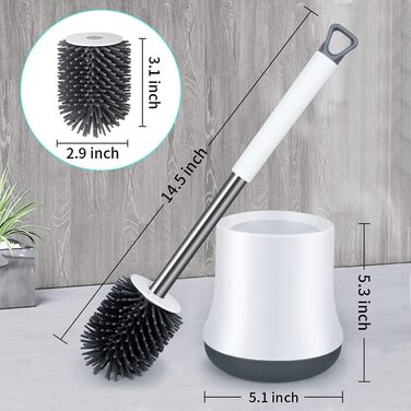 Щітка для туалету силіконова, туалетна щітка та контейнер ENSPOWAY, гнучка туалетна щітка для настінного та стоячого сушіння, набі