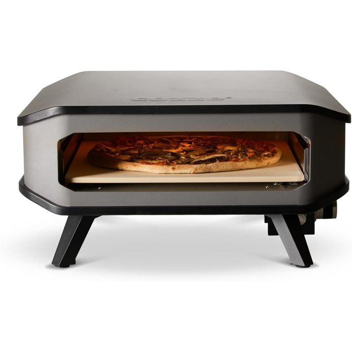 Газова піч для піци Cozze на відкритому повітрі - швидко та легко, ідеально підходить для піци Ø34 см, електронне запалювання, двошарова термостійка тип, 17'