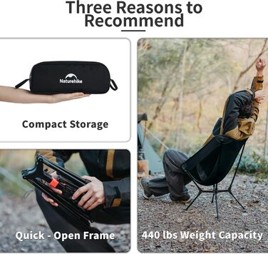 Крісло для кемпінгу Naturehike, складне, надлегке розкладне крісло компактний розмір у упаковці та міцна конструкція для кемпінгу, пікніків та активного відпочинку на свіжому повітрі, походи (сірий M) сірий S