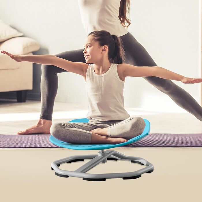 Сенсорний обертовий стілець для дітей, обертовий стілець на 360 з тренуванням рівноваги, сприяє координації та рівновазі, сенсорна іграшка для хлопчиків та дівчаток, ідеально підходить для дітей з аутизмом, синій