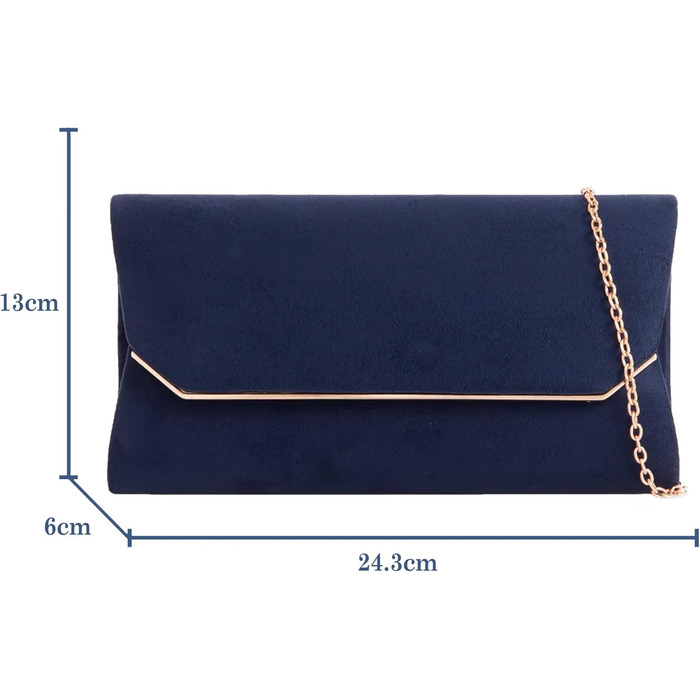 Сумка з замші, однотонна, для весілля, балу, вечірки, середнього розміру, темно-синя
