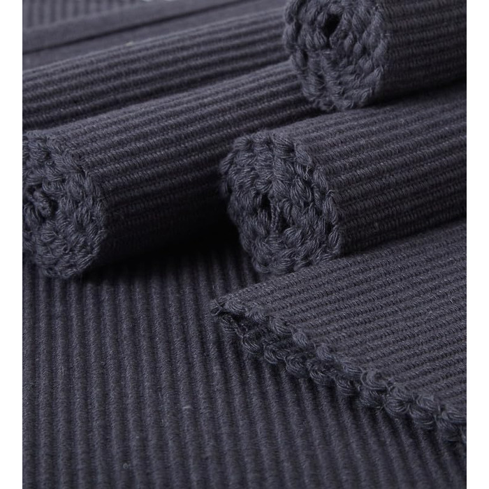 Ребристі бавовняні підстилки Encasa (набір з 6 шт. ) - однотонний сірий 48x33 см Понад 20 сучасних кольорів і тканих дизайнів. Тка