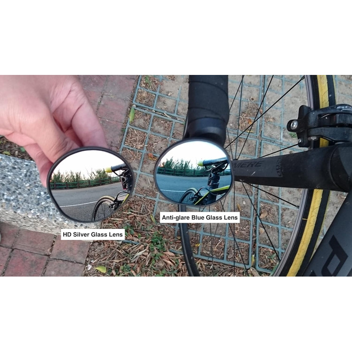 Дзеркало Hafny для керма шосейного велосипеда, опукле дзеркало з блакитного скла, HF-M956-FR06 (срібне скло)