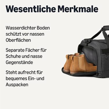 Ручна сумка Storeo Essentials, легка, з відділенням для мокрих речей та взуття, 63,5 см, чорна