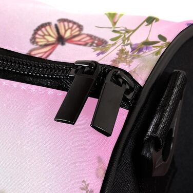 Спортивна сумка, маленька дорожня сумка, сумка для йоги, квітковий візерунок з трояндами та метеликами, сумка для фітнесу на відкритому повітрі, ручна поклажа