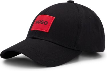 Чоловіча кепка HUGO Men-X 581-RL з бавовняної саржі з червоним логотипом Один розмір Чорний1