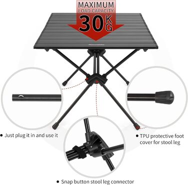 Кемпінговий стіл Naturehike, складний стіл з алюмінію, надлегкий кемпінговий стіл, маленький портативний кемпінговий стіл для саду, походів, кемпінгу