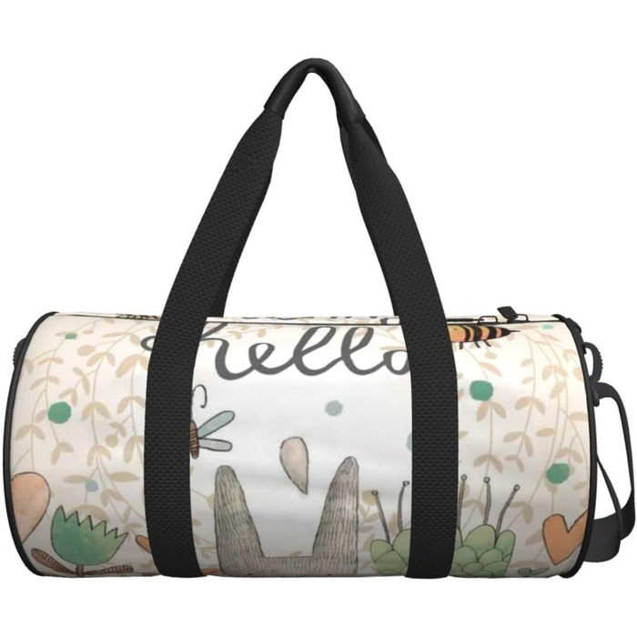 Дорожня сумка Квітучий зайчик, спортивна сумка з метеликами та бджолами для чоловіків та жінок, сумка-мішок для моря/басейну