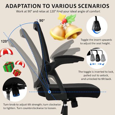 Ергономічне офісне крісло з сітчастою оббивкою