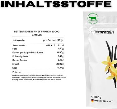 Сироватковий протеїн BetterProtein, Ваніль, 1 кг
