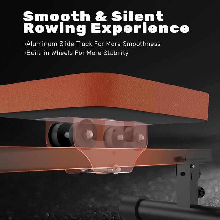 Домашній гребний тренажер Dskeuzeew, магнітний гребний тренажер, тихий з 16 рівнями опору, максимальна вантажопідйомність 180 кг, вертикальне зберігання, гідравлічний тиск