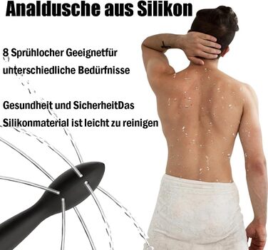 Силіконовий анальний ирригатор Sadodo, 24 см, 8 насадок