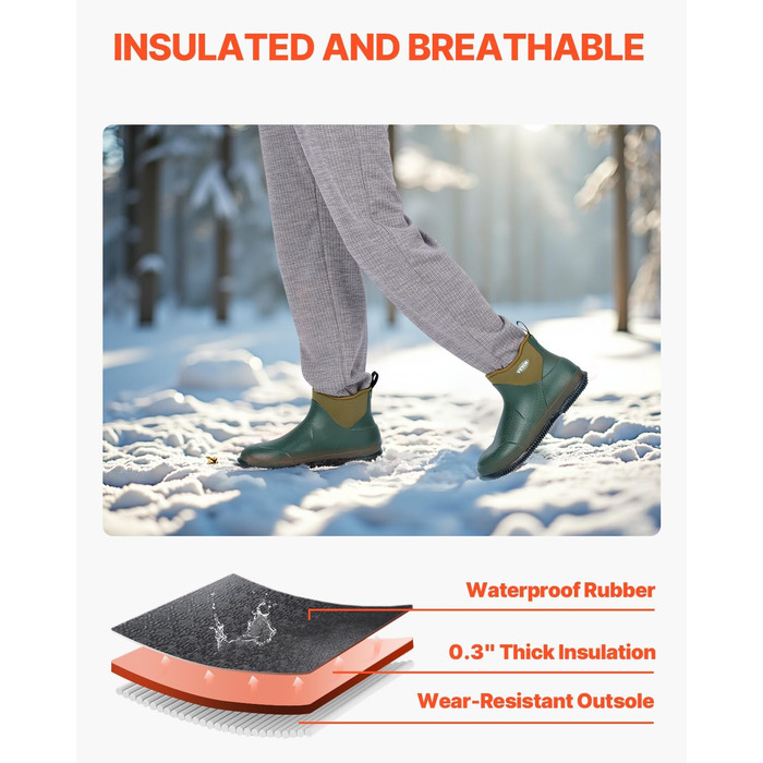 Жіночі гумові чоботи VEVOR, чорні, 40 EU