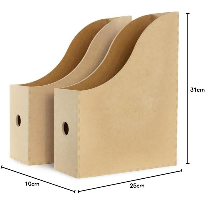 Тримач для журналів IKEA KNUFF, коробка для зберігання з деревного волокна, комплект з 2 шт. - 9x24x31 см та 10x25x31 см