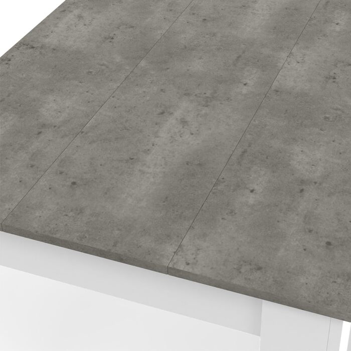 Прямокутний обідній стіл ROZY на 4 особи, білий, стільниця під бетон, 110 см