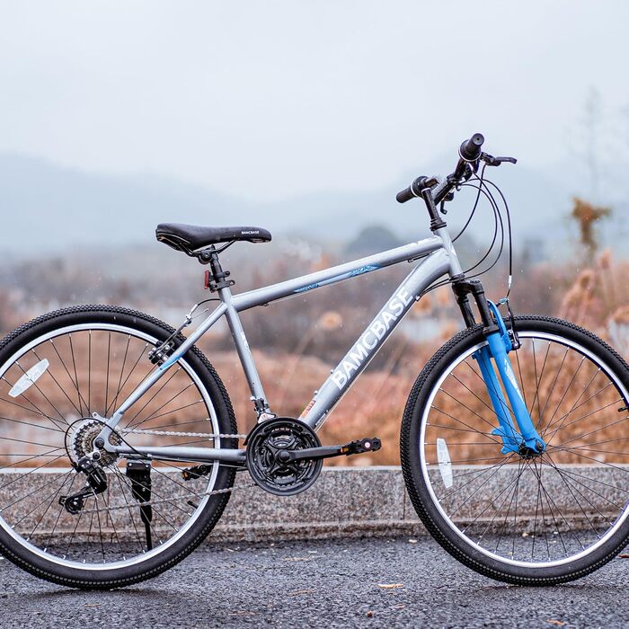 Гірський велосипед HILAND BAMCBASE 26/27,5/29 дюймів, високоміцна сталева рама, 21-швидкісний гірський велосипед, V-подібне гальмо Hardtail MTB для чоловіків та жінок, чорний/синій/сірий, 29 дюймів