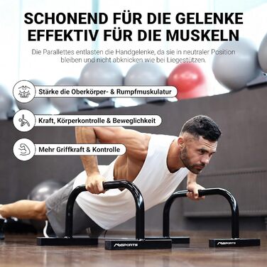 Фітнес-паралети MSPORTS стабільні міні-бруси/міні-бруси для калістеніки, вправ з власною вагою та тренувань усього тіла ідеально підходять для віджимань, віджимань, L-подібних положень, кріплення пресу та мобільності. Чорний колір