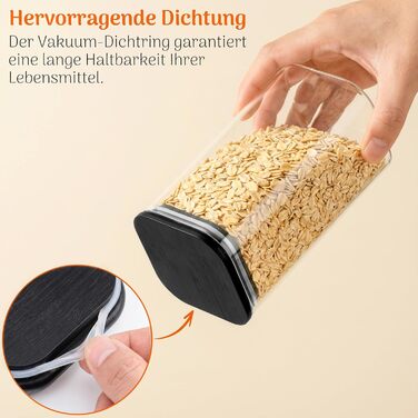 Герметичні банки для зберігання з кришками, набір з 12 шт. , скляні контейнери для зберігання з кришками, скляні контейнери для кухні, банки для зберігання пластівців, печива та продуктів, загальний об&39єм 9,2 літра