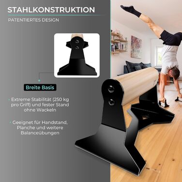 Ручки для віджимань PULLUP & DIP з ергономічною дерев&39яною ручкою та міцною сталлю - Нековзні турніки для віджимань, турніки для стійки на руках для силових тренувань та калістеніки