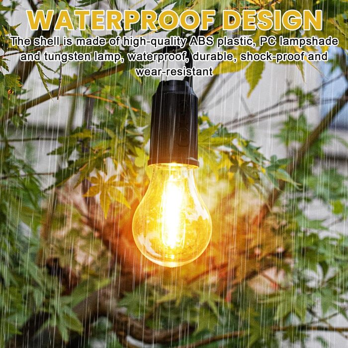 Набір із 4 акумуляторних кемпінгових ліхтарів, ліхтарі для наметів, 3 режими освітлення, акумуляторні лампочки з батареєю, зарядка через USB, міні-світлодіодні кемпінгові ліхтарі, регульована яскравість, зовнішні кемпінгові ліхтарі