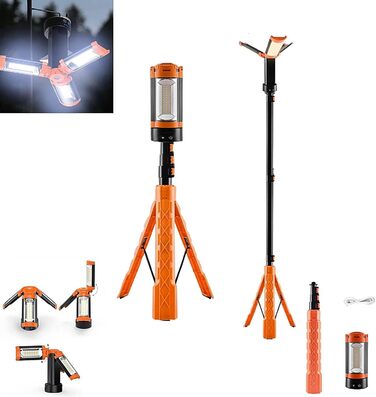 Багатофункціональний кемпінговий ліхтар висувний корпус з ABS-пластику, функція гачка та заряджання, водонепроникний дизайн, портативний робочий ліхтар, освітлення для гаража, пригод, зовнішнього освітлення, риболовлі, пікніка