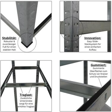Стелаж для шин PROREGAL Ragnar (ВxШxГ 180x120x40 см) для розміщення до 8 шин на 2 рівнях полиця, вантажопідйомність 265 кг, оцинкований, підходить для майстерень, складів та підвалів.