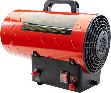 Газовий обігрівач Grafner XXL, 15 кВт, зі з&39єднувальним шлангом, регулятором тиску, турбовентилятором, п&39єзорозпалом, для стандартних газових балонів, генератором гарячого повітря, нагрівальною гарматою, газовим обігрівачем, будівельним обігрівачем, н
