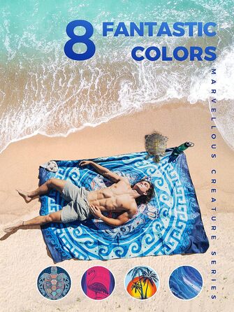 Пляжний рушник з мікрофібри OCOOPA, швидковисихаючий, великий 200x145 см, суперпоглинаючий, без піску, для чоловіків та жінок XL-2