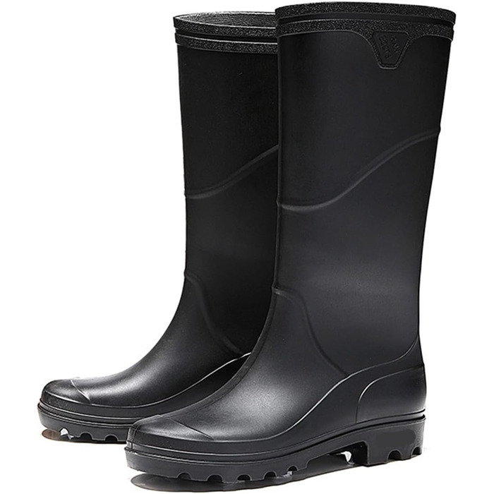 Чоловічі гумові чоботи, гумові чоботи до коліна, вейдерси для активного відпочинку, товсті чоботи до середини ікри для походів, гумові чоботи, до середини ікри, чорні, розмір 42 EU