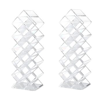 Секційний акриловий органайзер для зберігання помади, органайзер для блисків для губ, тримач для помади, органайзер для макіяжу, тримач для помади для туалетного столика у ванній кімнаті, 2-