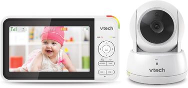 Радіоняня Vtech із камерою, 5-дюймова відеоняня, 31 година роботи від батареї, радіоняня з камерою, радіус дії 300 м, нічне баченн