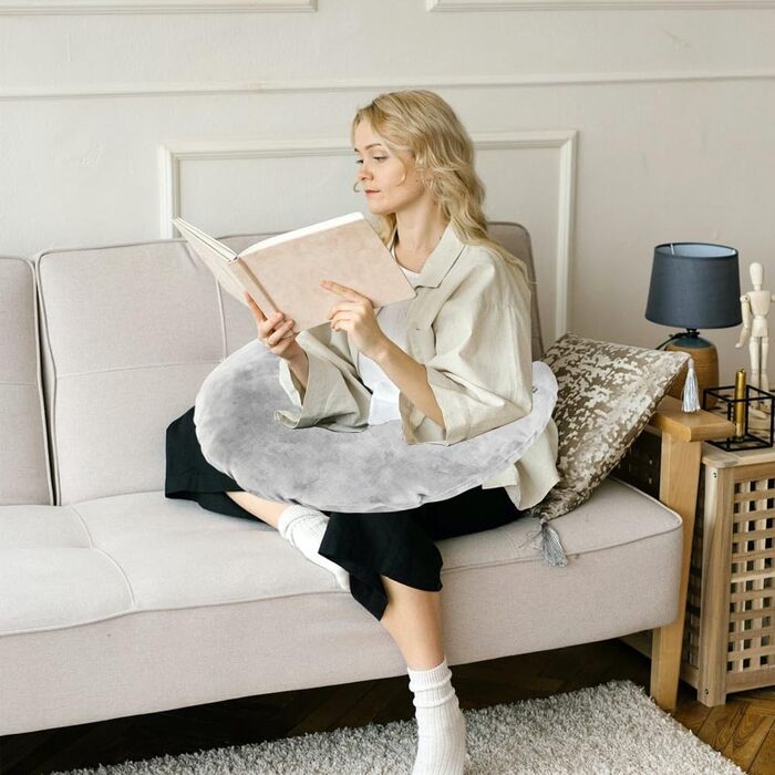 Ігрова подушка для читання, ергономічна надувна подушка для підтримки рук для тривалих ігрових сесій, в&39язана гачком подушка, геймерська подушка, подушка для гравця, подушка для читання для сидіння на ліжку/дивані/підлозі (сіра)