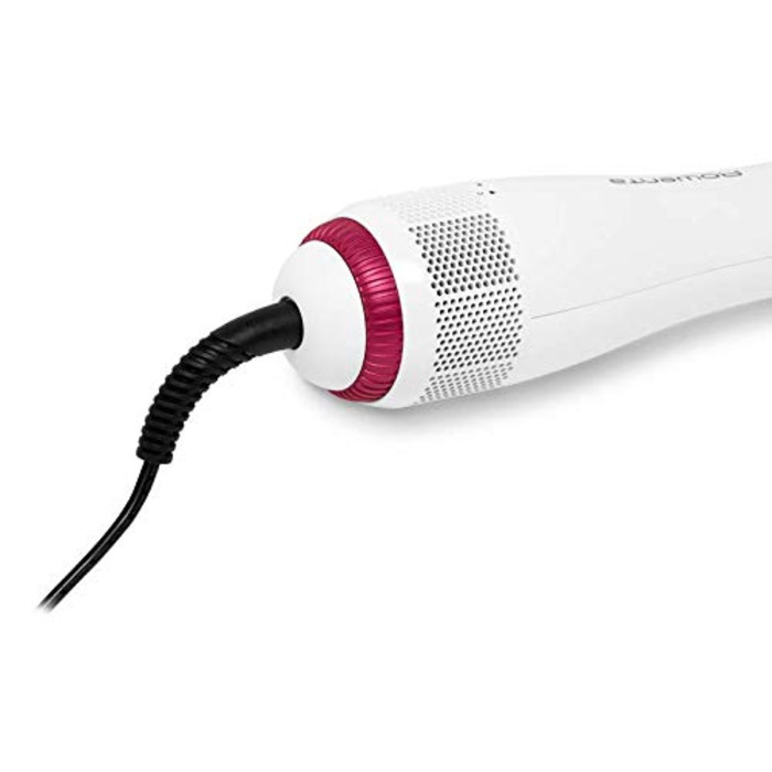 Стайлер для волосся 2-в-1 Rowenta CF6220 Wonder Air Brush фен-щітка та вирівнювач, 900 Вт, іонізація, з чохлом для зберігання, білий/рожевий